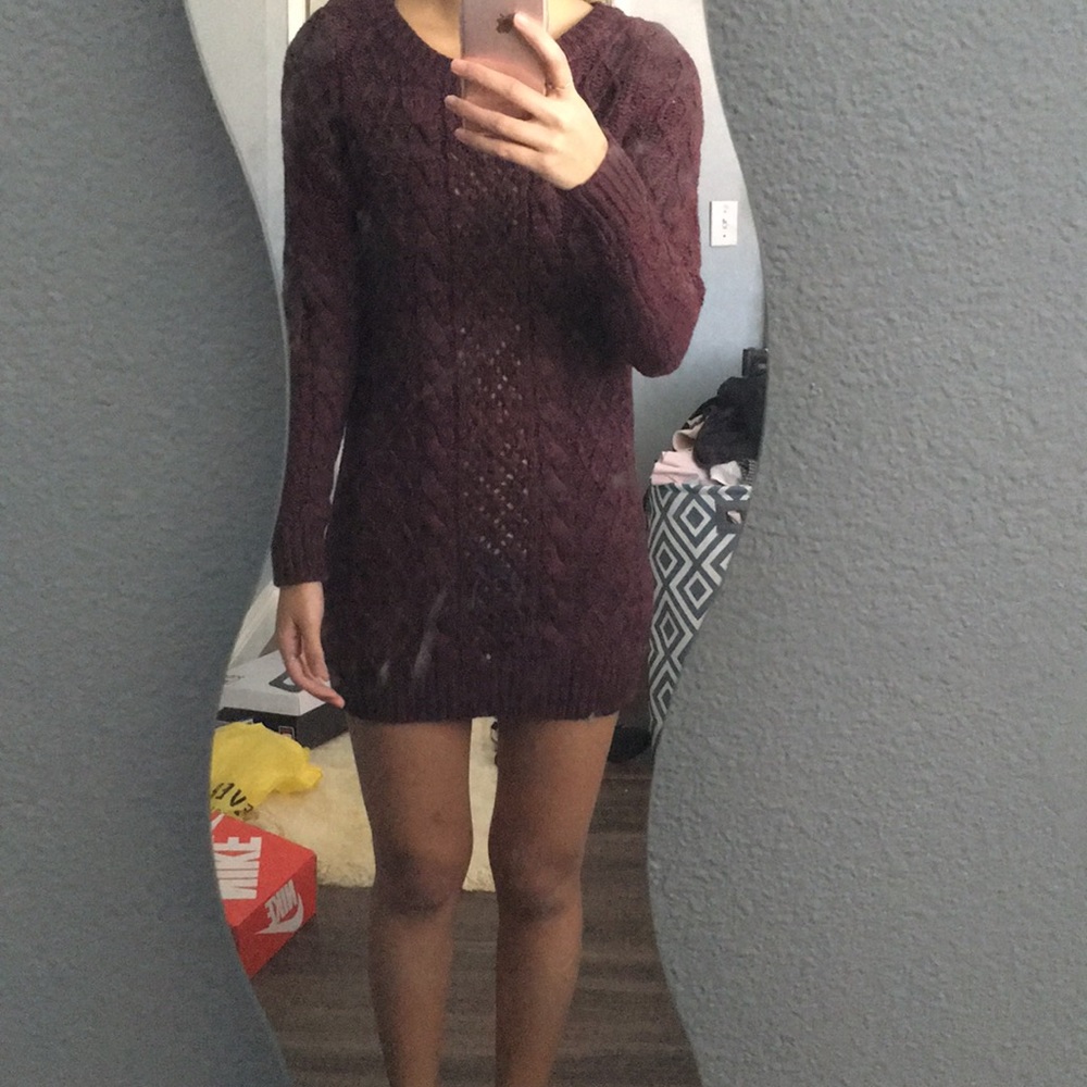 Thick knitted sweater dress